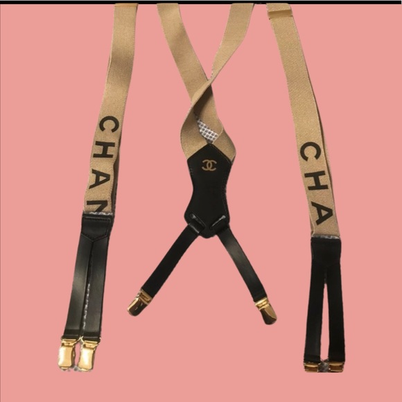 Last call!❤️ Chanel cream/beige & black suspenders - Picture 4 of 12